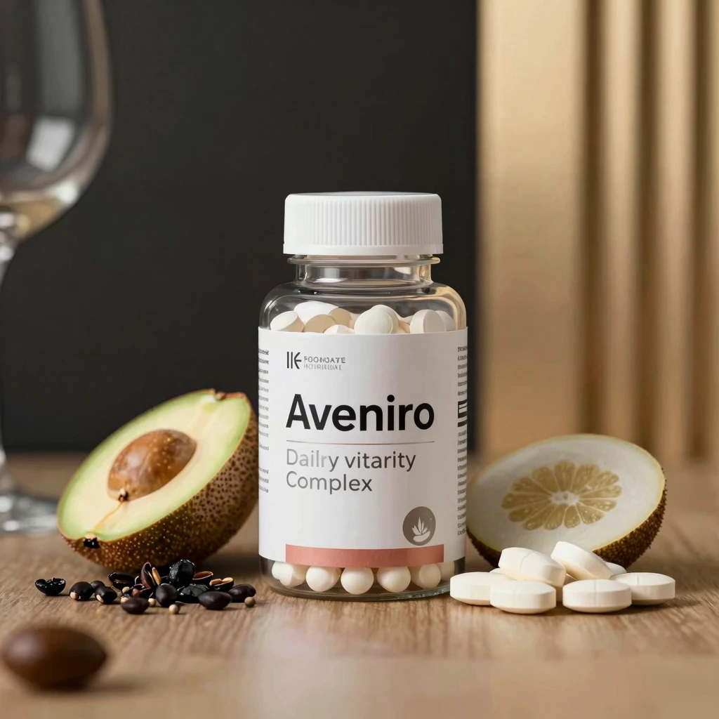 Aveniro supplement bottle and packaging